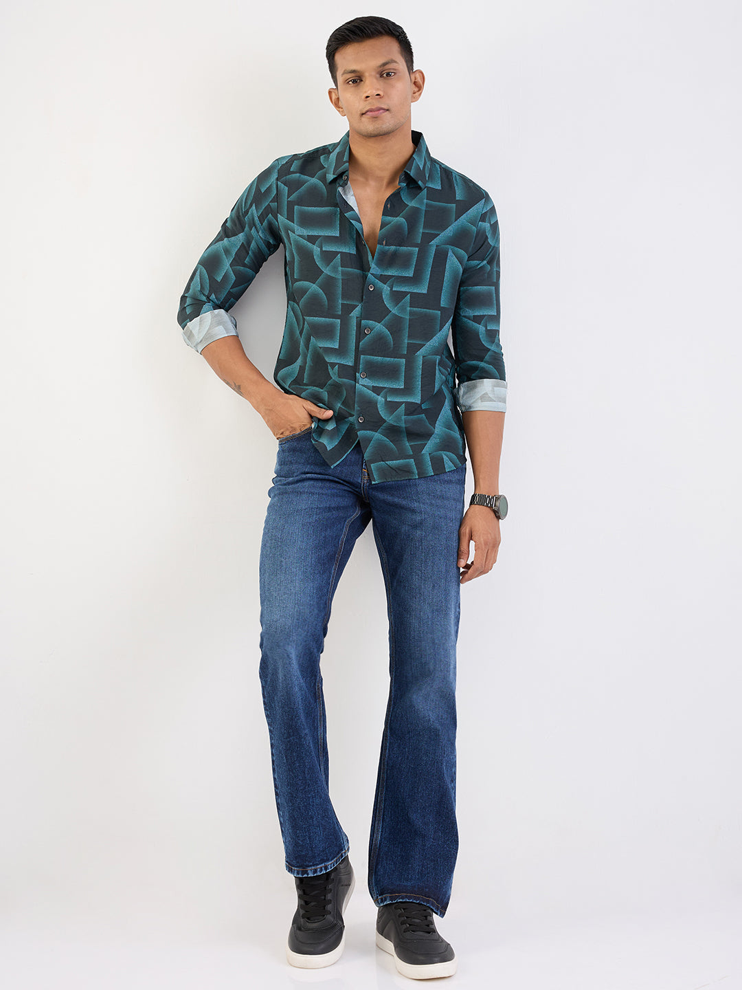 Spykar Dark Blue Mid Rise Regular Fit Casual Jeans For Men