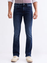 Men Jeans Regular Fit Dark Blue Mid Rise