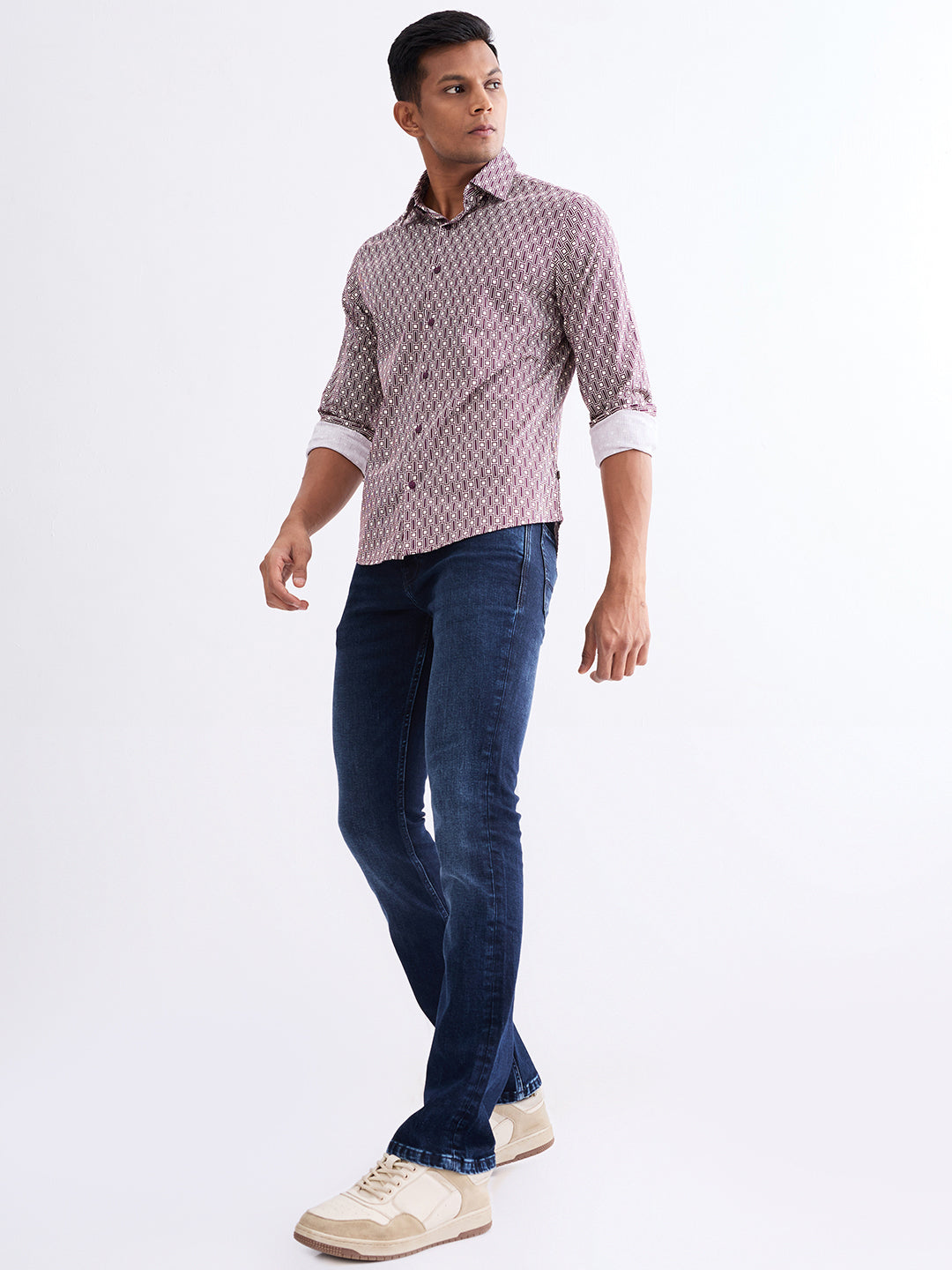 Spykar Dark Blue Mid Rise Regular Fit Casual Jeans For Men