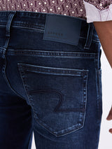 Men Jeans Regular Fit Dark Blue Mid Rise