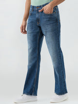 Men Rafter Jeans Boot Cut Fit Blue Mid Rise