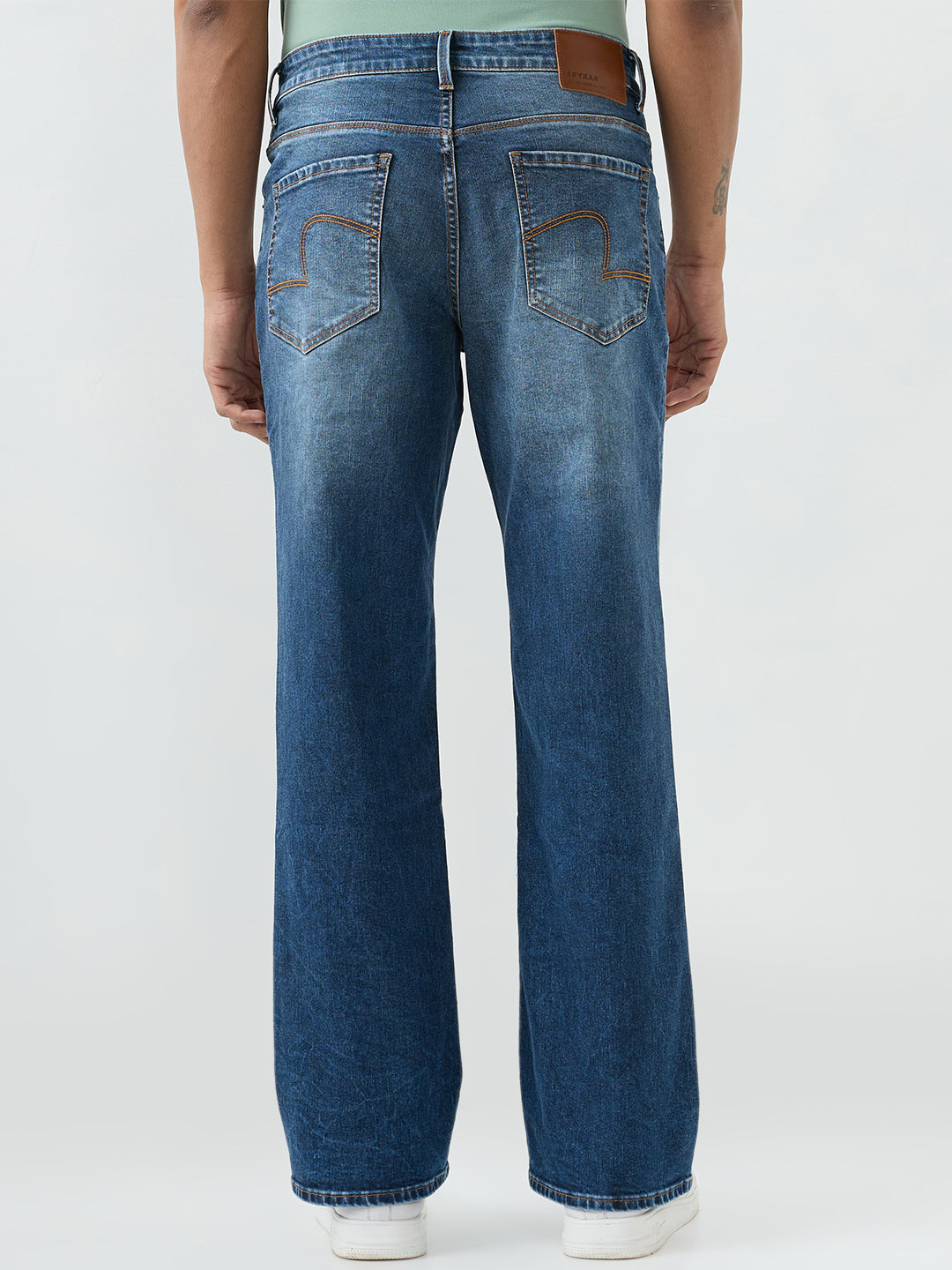 Men Rafter Jeans Boot Cut Fit Blue Mid Rise