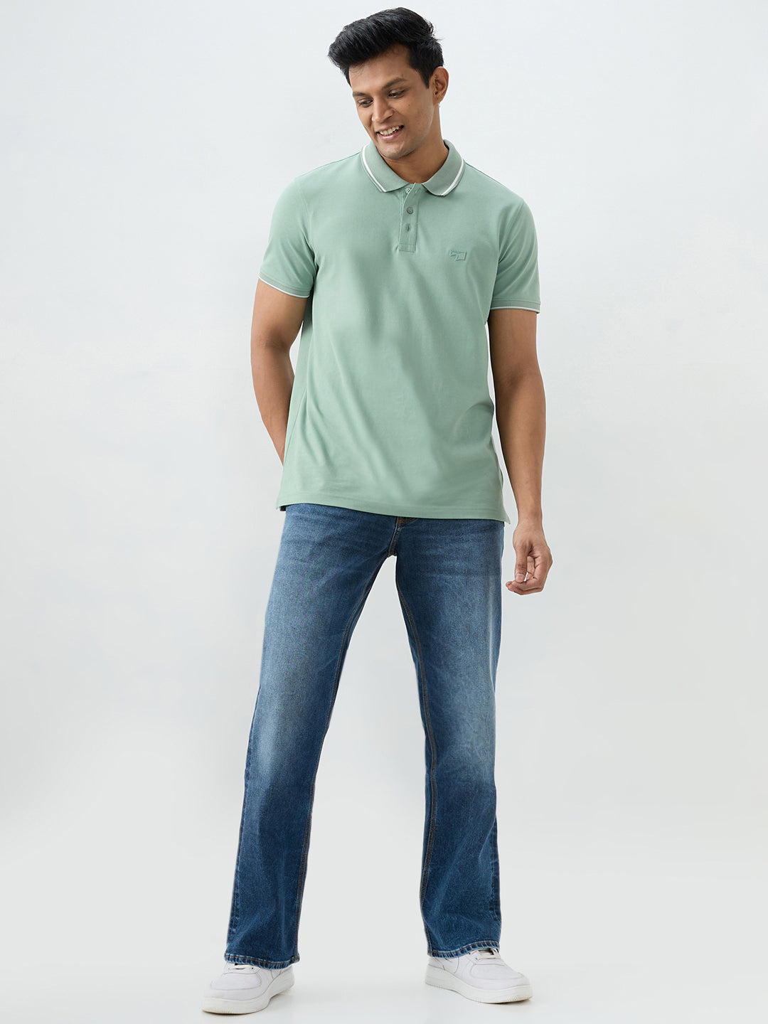 Men Rafter Jeans Boot Cut Fit Blue Mid Rise