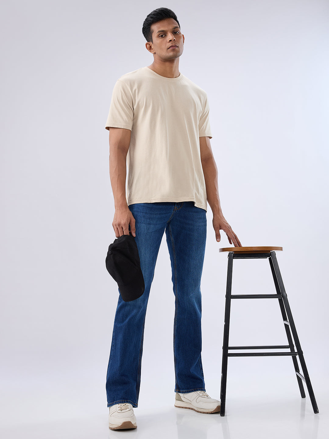 Spykar Mid Blue Regular Fit Mid Rise Jeans For Men