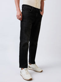 Men Jeans Relaxed Fit Black Mid Rise