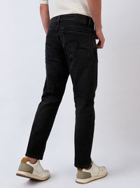 Men Jeans Relaxed Fit Black Mid Rise