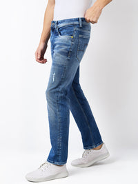 Men Jeans Relaxed Fit Blue Mid Rise