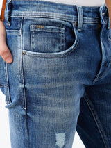 Men Jeans Relaxed Fit Blue Mid Rise