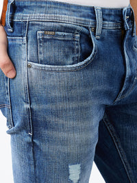Men Jeans Relaxed Fit Blue Mid Rise