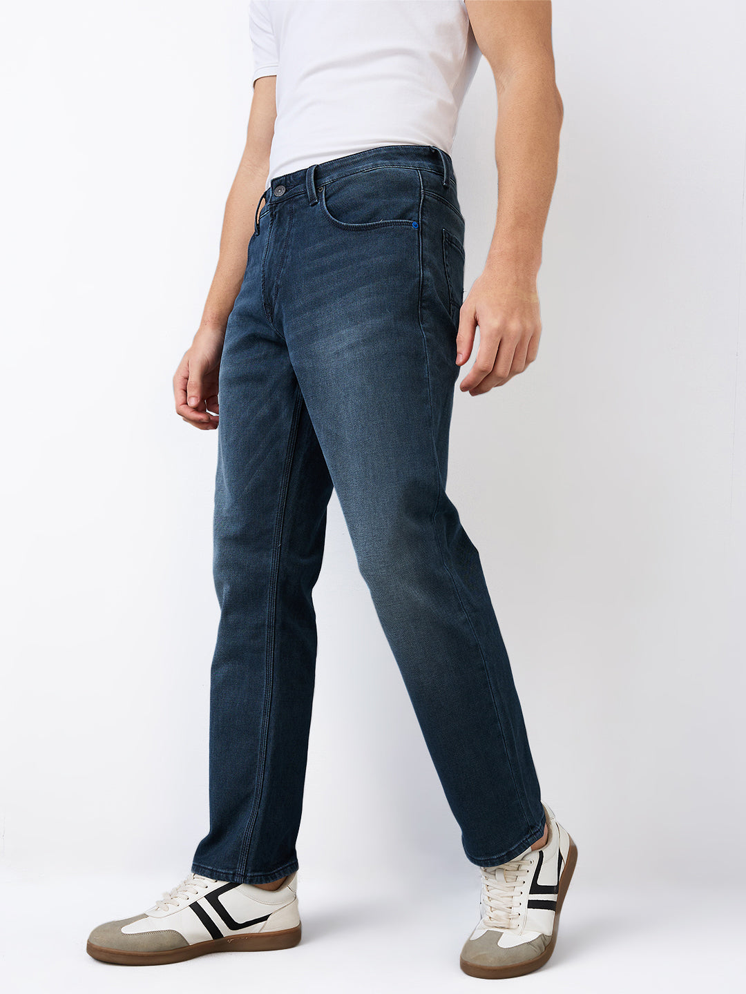 Spykar Comfort Fit Mid Rise Cotton Jeans For Men