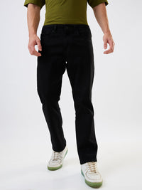 Men Jeans Relaxed Fit Black Mid Rise