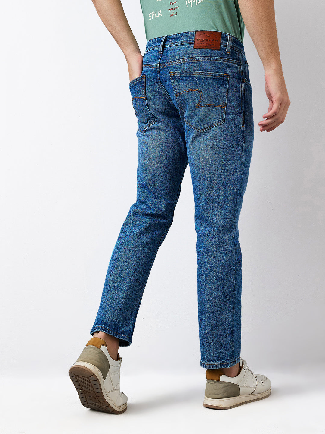 Spykar Comfort Fit Mid Rise Cotton Jeans For Men