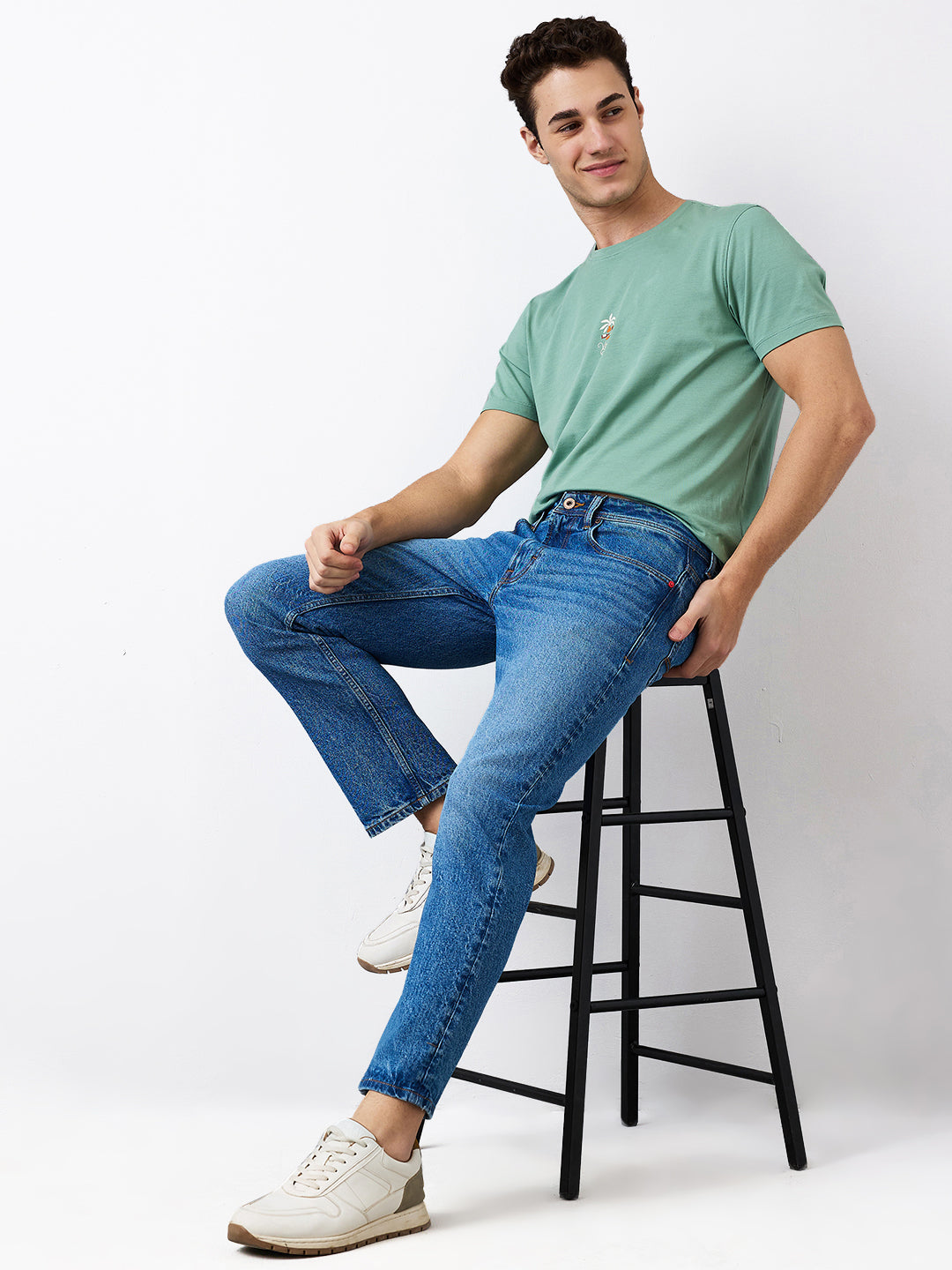 Spykar Comfort Fit Mid Rise Cotton Jeans For Men