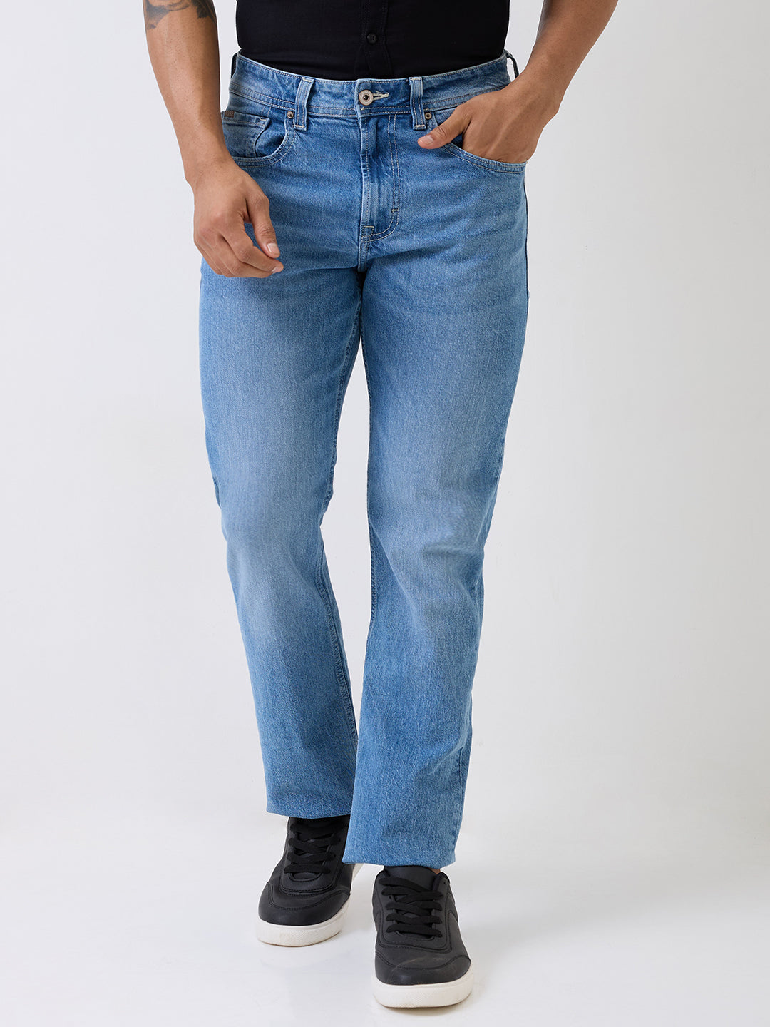 Spykar Blue Mid Rise Comfort Fit Casual Jeans For Men