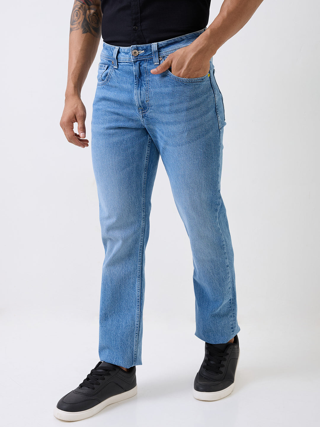 Spykar Blue Mid Rise Comfort Fit Casual Jeans For Men
