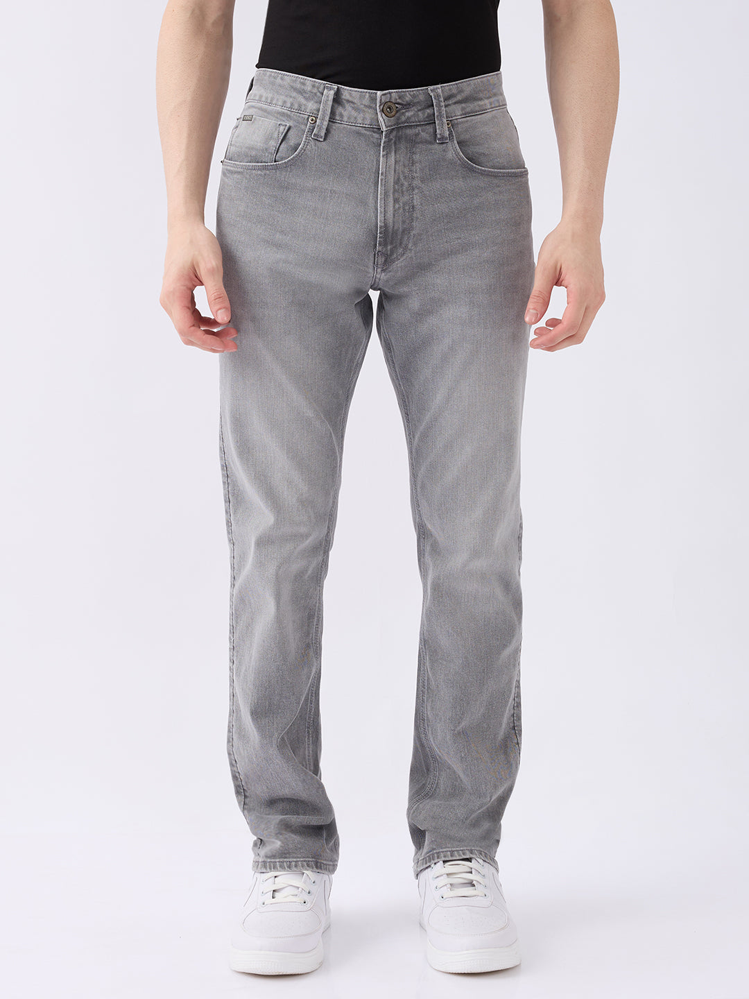 Spykar Smoke Grey Mid Rise Comfort Fit Casual Jeans For Men
