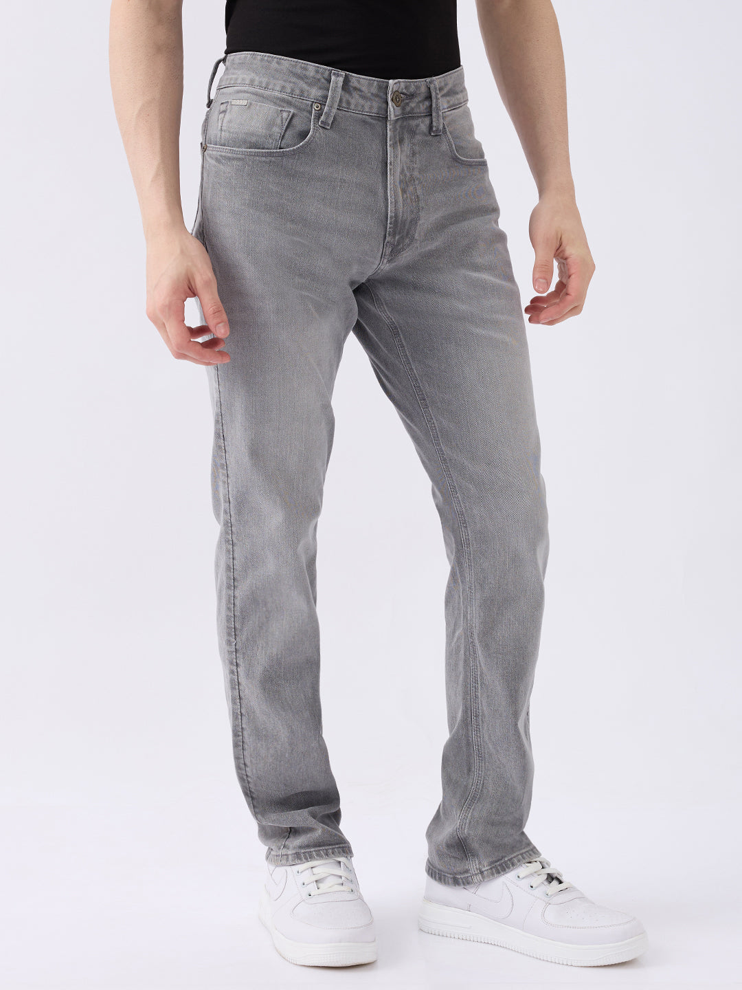 Spykar Smoke Grey Mid Rise Comfort Fit Casual Jeans For Men