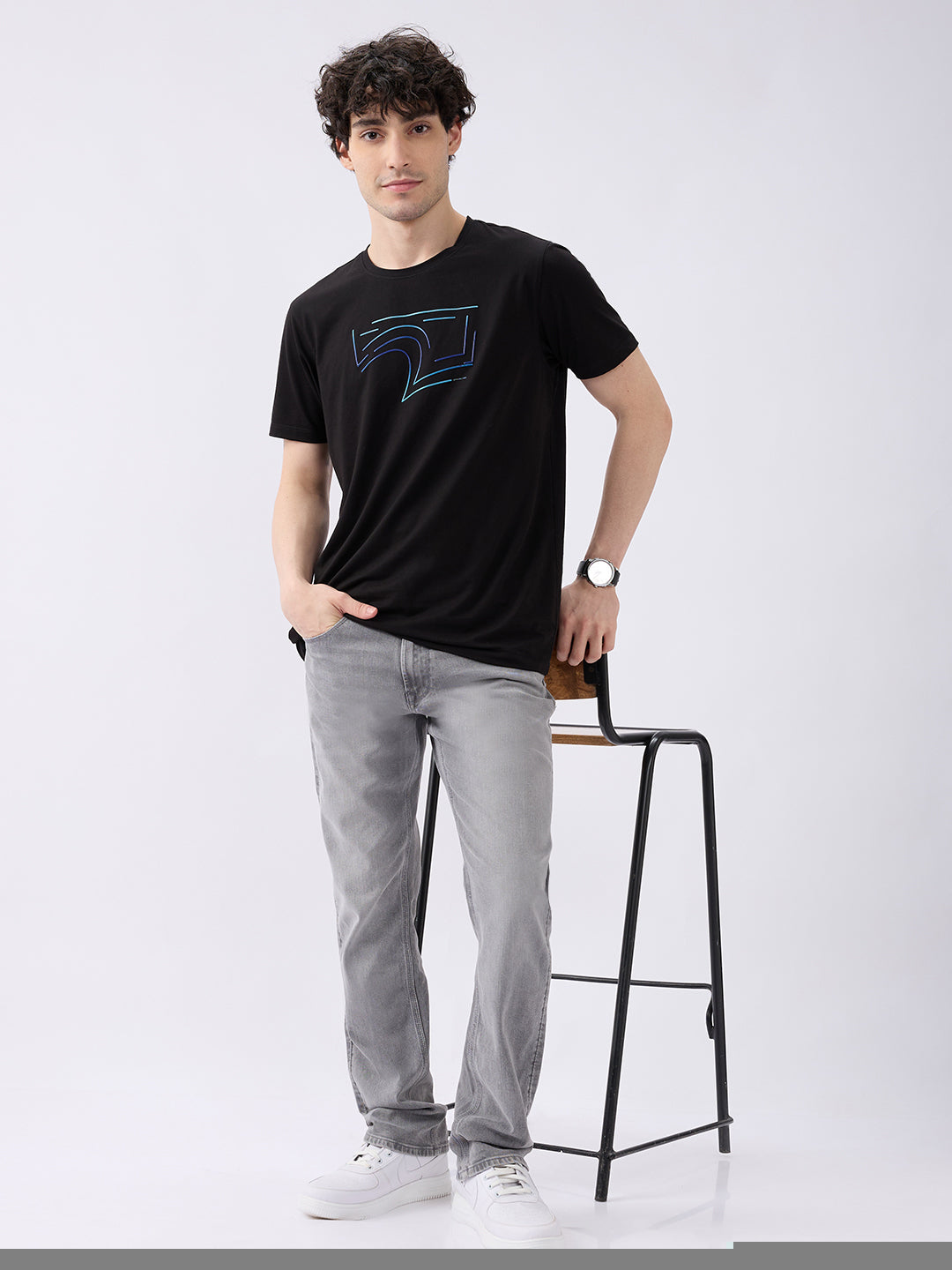 Spykar Smoke Grey Mid Rise Comfort Fit Casual Jeans For Men