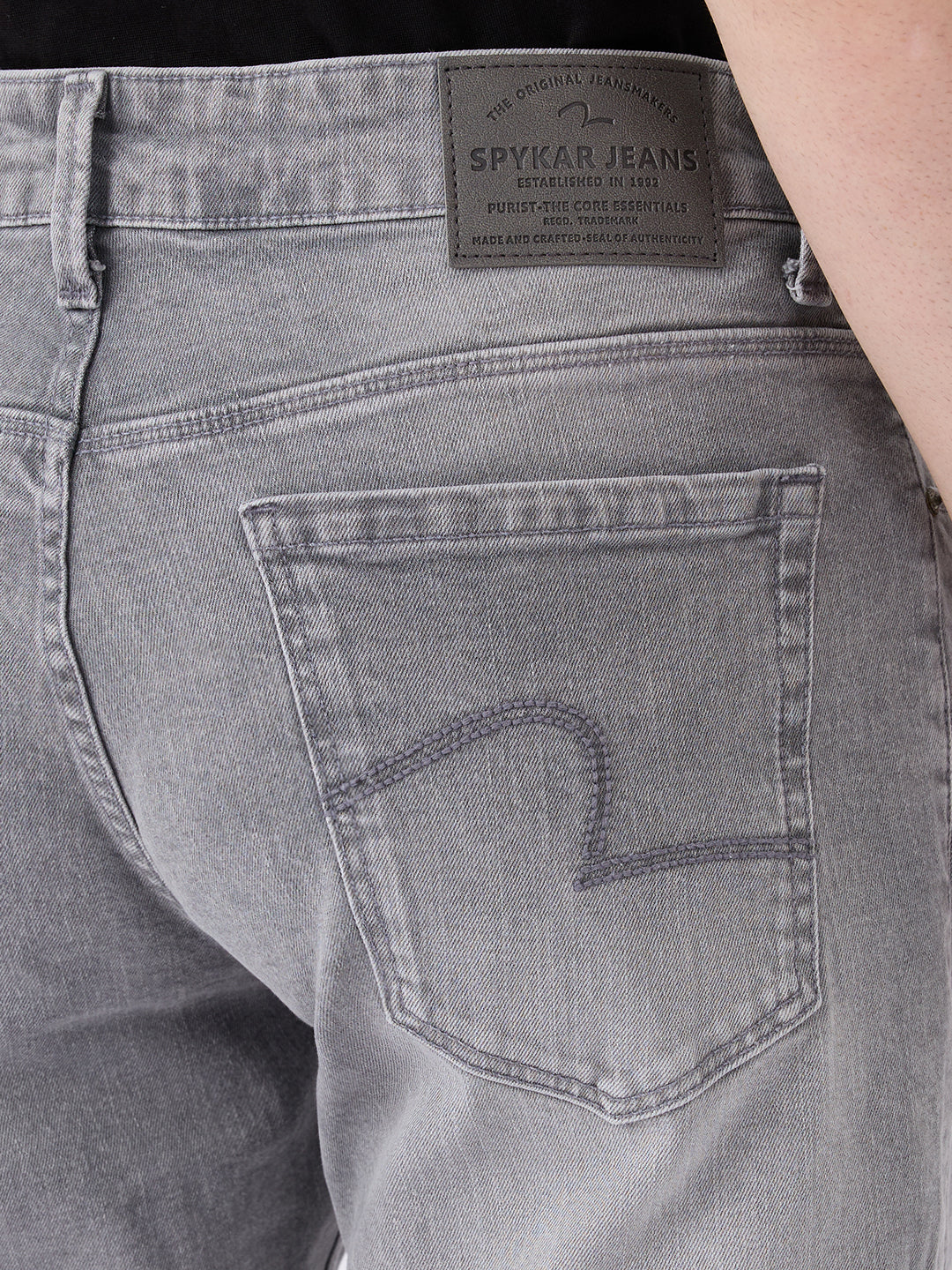 Spykar Smoke Grey Mid Rise Comfort Fit Casual Jeans For Men