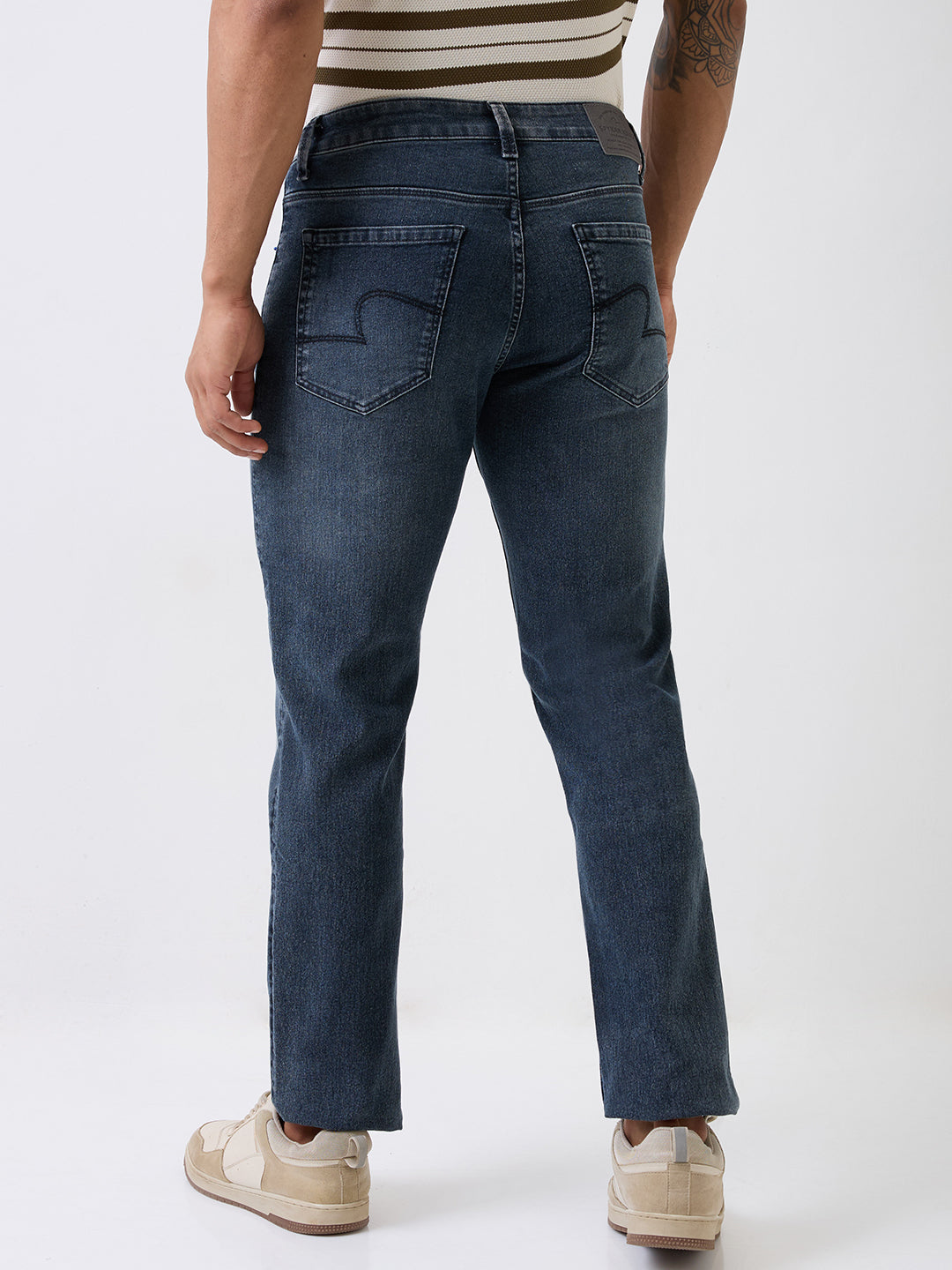 Spykar Grey Mid Rise Comfort Fit Casual Jeans For Men