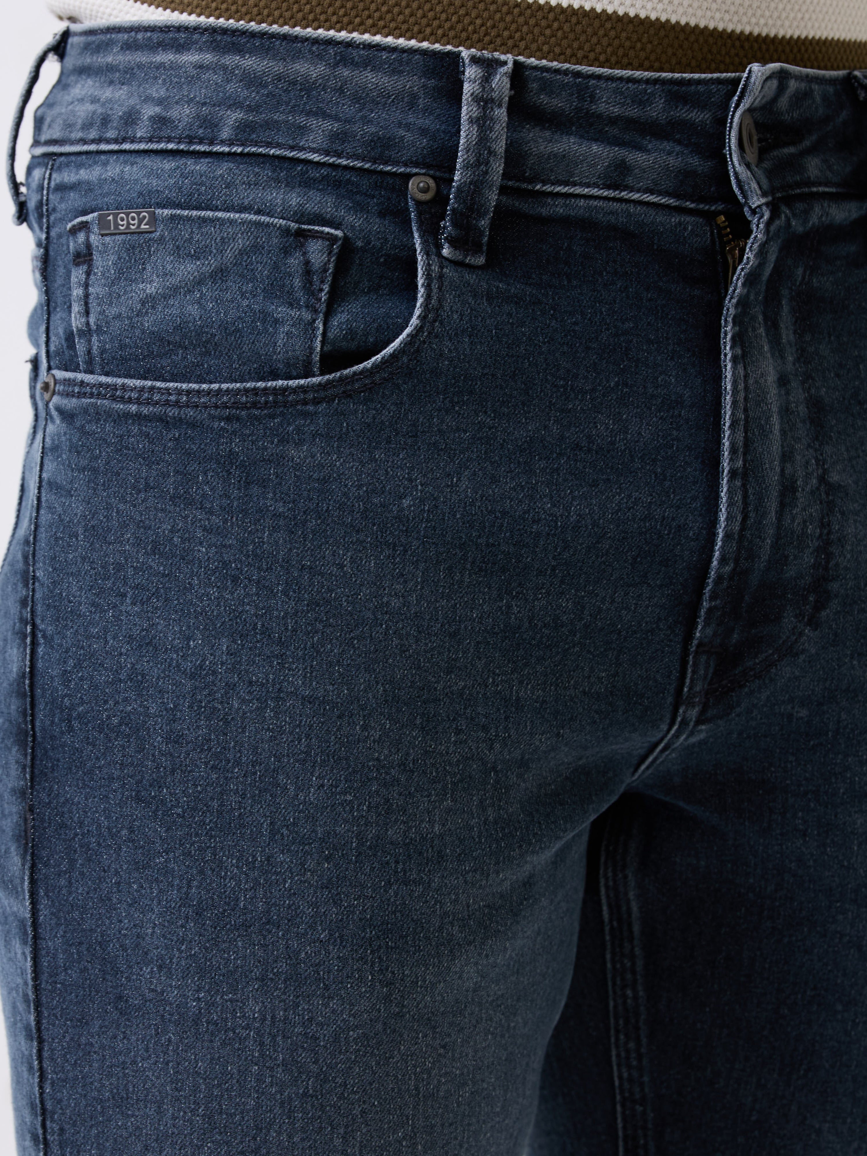 Spykar Grey Mid Rise Comfort Fit Casual Jeans For Men