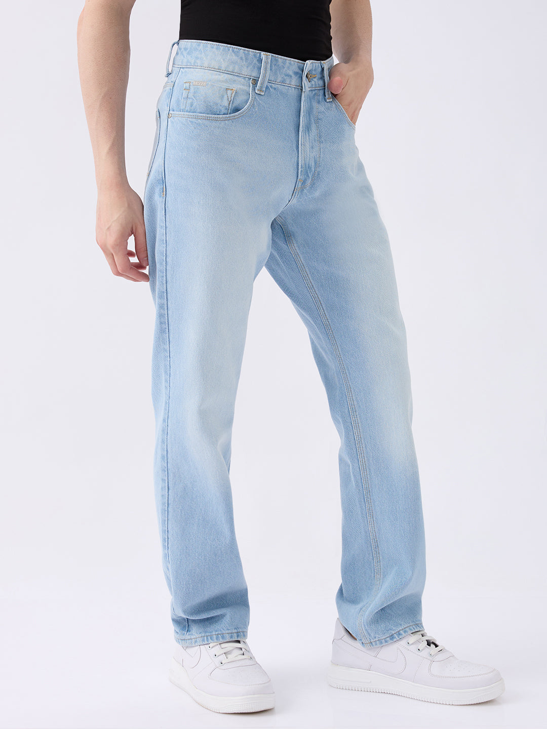 Spykar Light Blue Mid Rise Comfort Fit Casual Jeans For Men