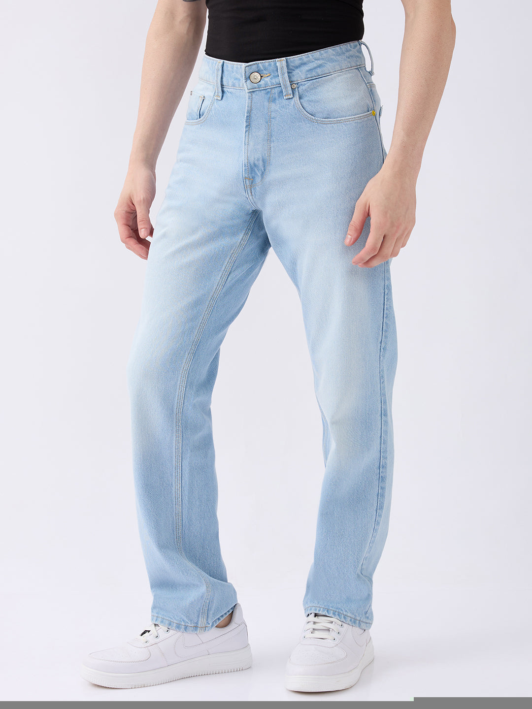 Spykar Light Blue Mid Rise Comfort Fit Casual Jeans For Men