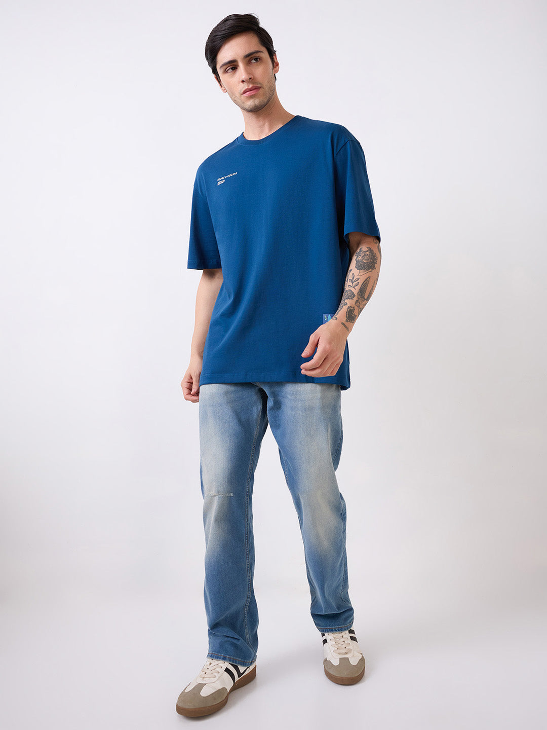 Spykar Blue Comfort Fit Mid Rise Jeans For Men