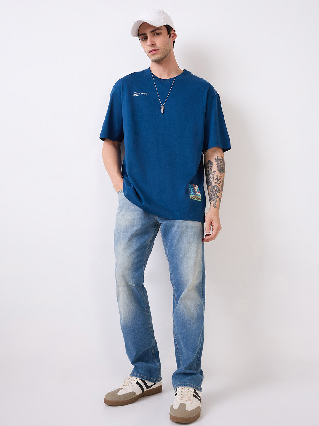 Spykar Blue Comfort Fit Mid Rise Jeans For Men