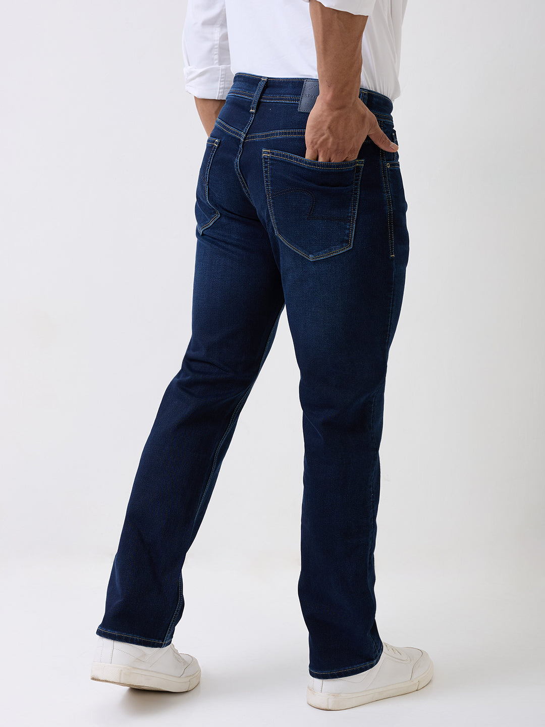 Spykar Blue Mid Rise Comfort Fit Casual Jeans For Men