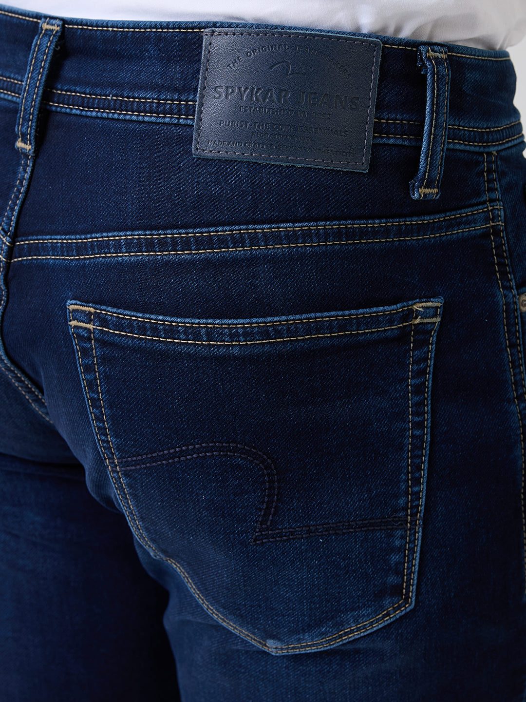 Spykar Blue Mid Rise Comfort Fit Casual Jeans For Men