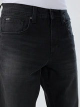 Men Jeans Comfort Fit Black Mid Rise