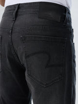 Men Jeans Comfort Fit Black Mid Rise