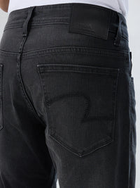 Men Jeans Comfort Fit Black Mid Rise