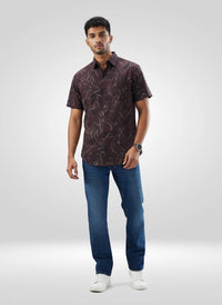 Men Jeans Comfort Fit Dark Blue Mid Rise