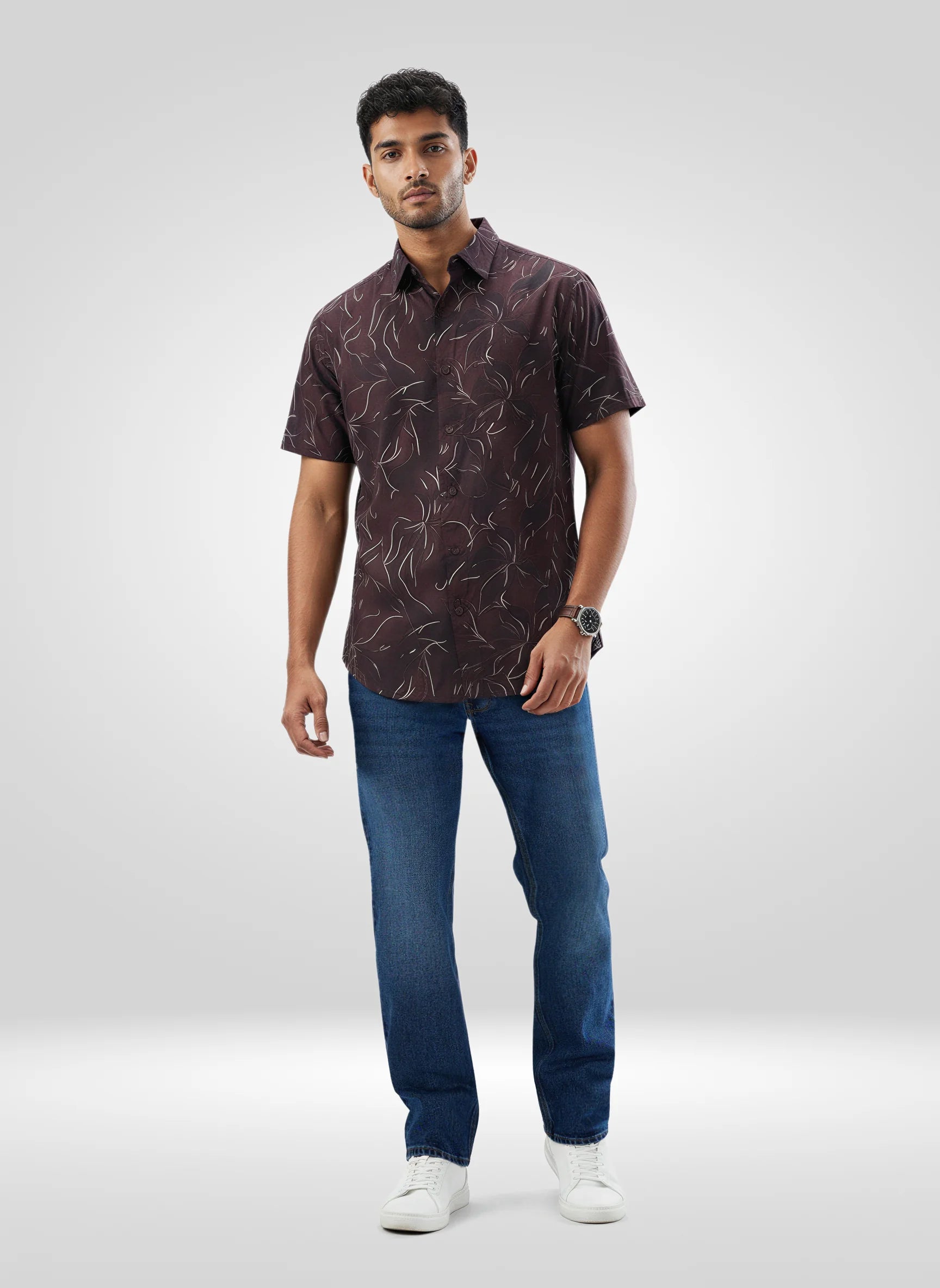 Men Jeans Comfort Fit Dark Blue Mid Rise