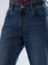 Men Jeans Comfort Fit Dark Blue Mid Rise
