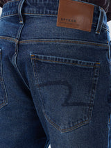Men Jeans Comfort Fit Dark Blue Mid Rise