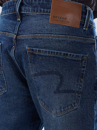 Men Jeans Comfort Fit Dark Blue Mid Rise