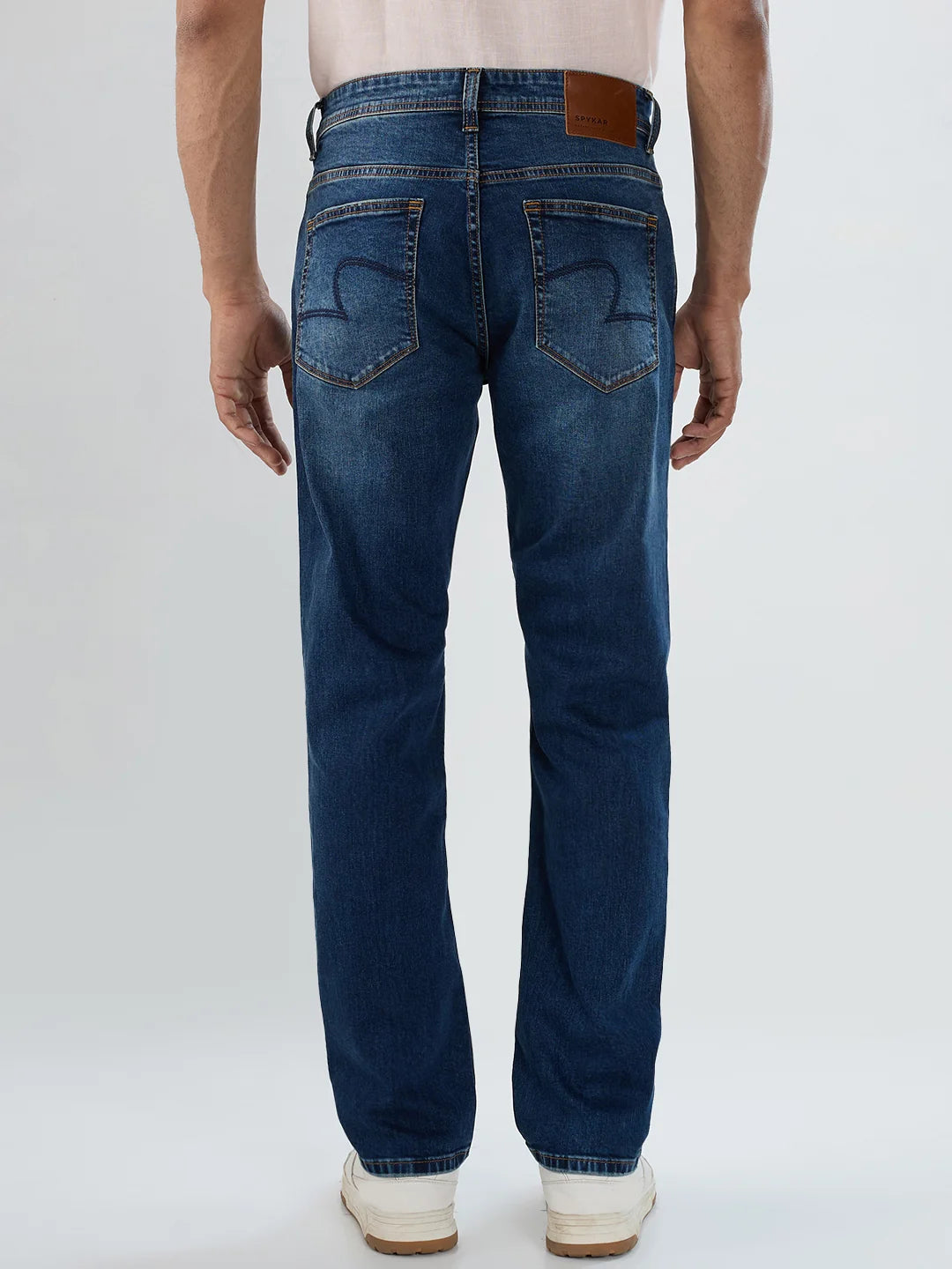 Men Jeans Comfort Fit Dark Blue Mid Rise