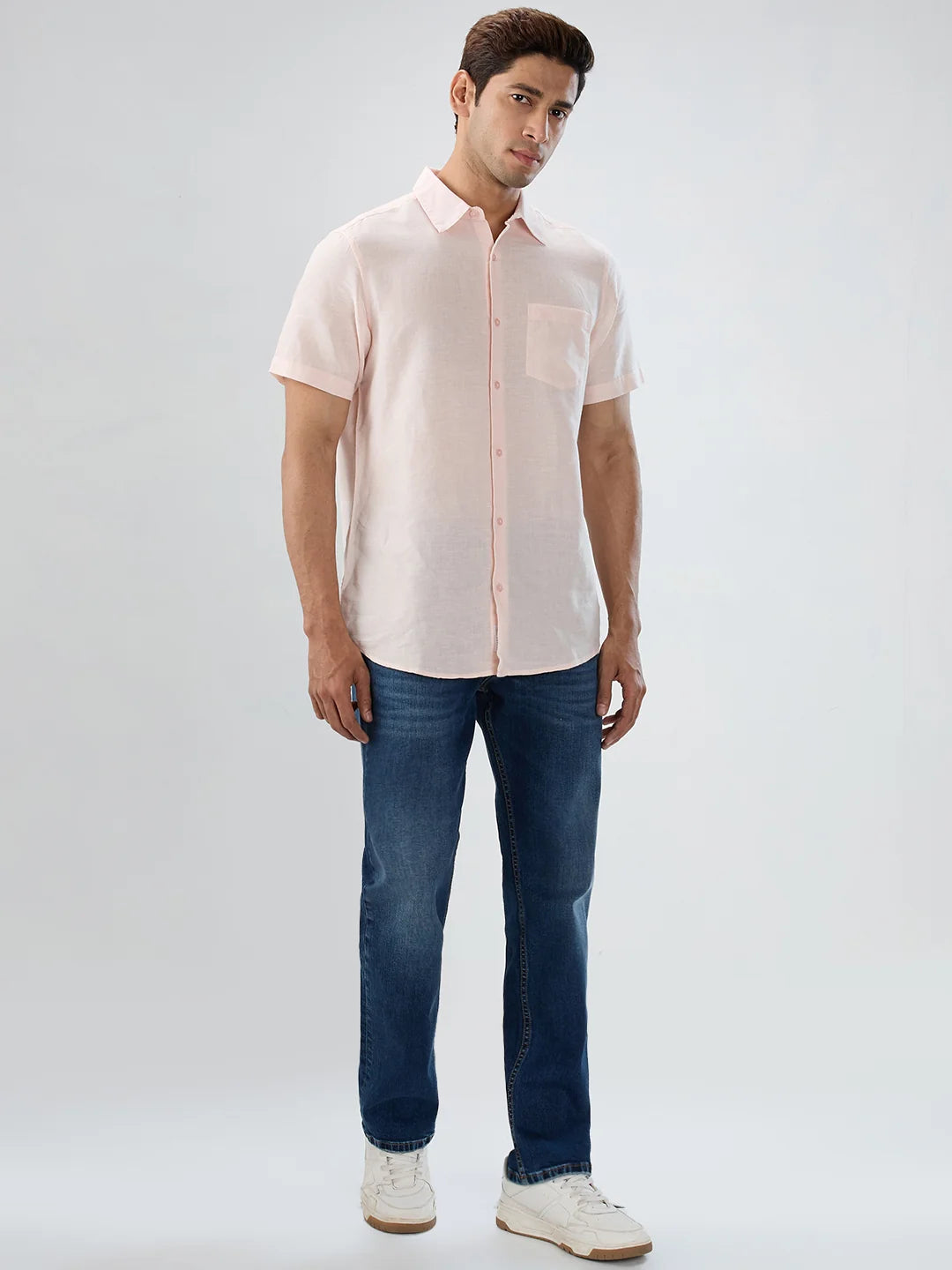 Men Jeans Comfort Fit Dark Blue Mid Rise