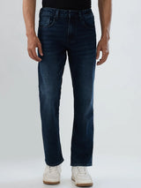 Men Jeans Comfort Fit Dark Blue Mid Rise