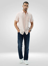 Men Jeans Comfort Fit Dark Blue Mid Rise