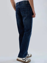 Men Jeans Comfort Fit Dark Blue Mid Rise