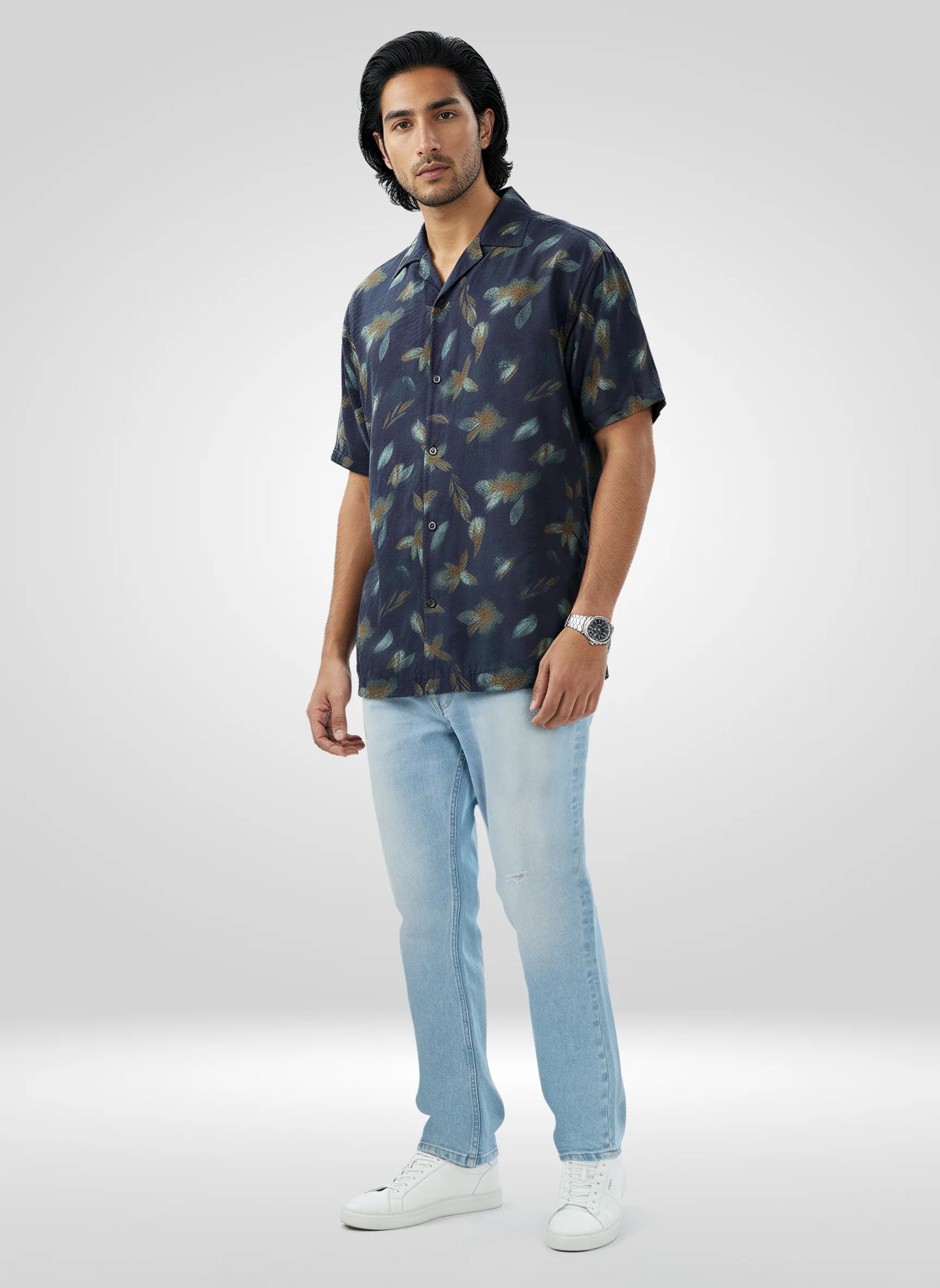 Men Jeans Comfort Fit Light Blue Mid Rise