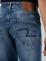 Men Jeans Comfort Fit Mid Blue Mid Rise