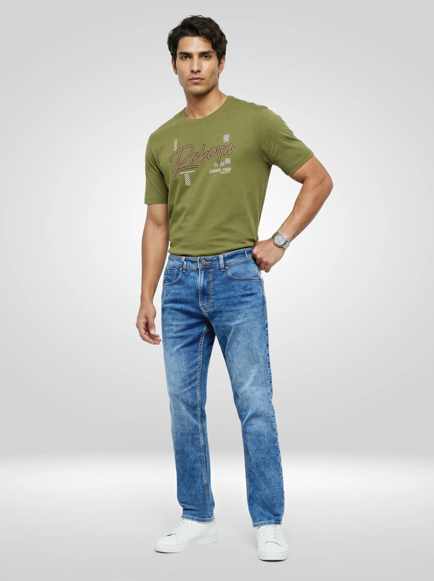 Men Chico Jeans Relaxed Fit Mid Blue Mid Rise