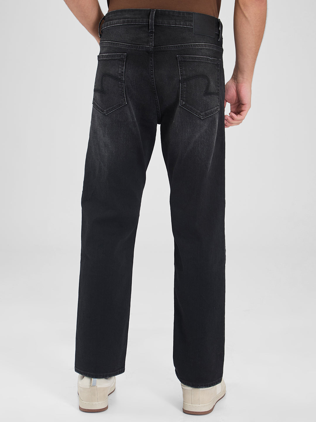 Spykar Black Comfort Fit Mid Rise Jeans For Men