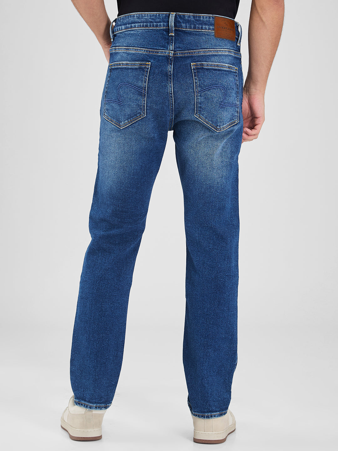 Spykar Blue Comfort Fit Mid Rise Jeans For Men