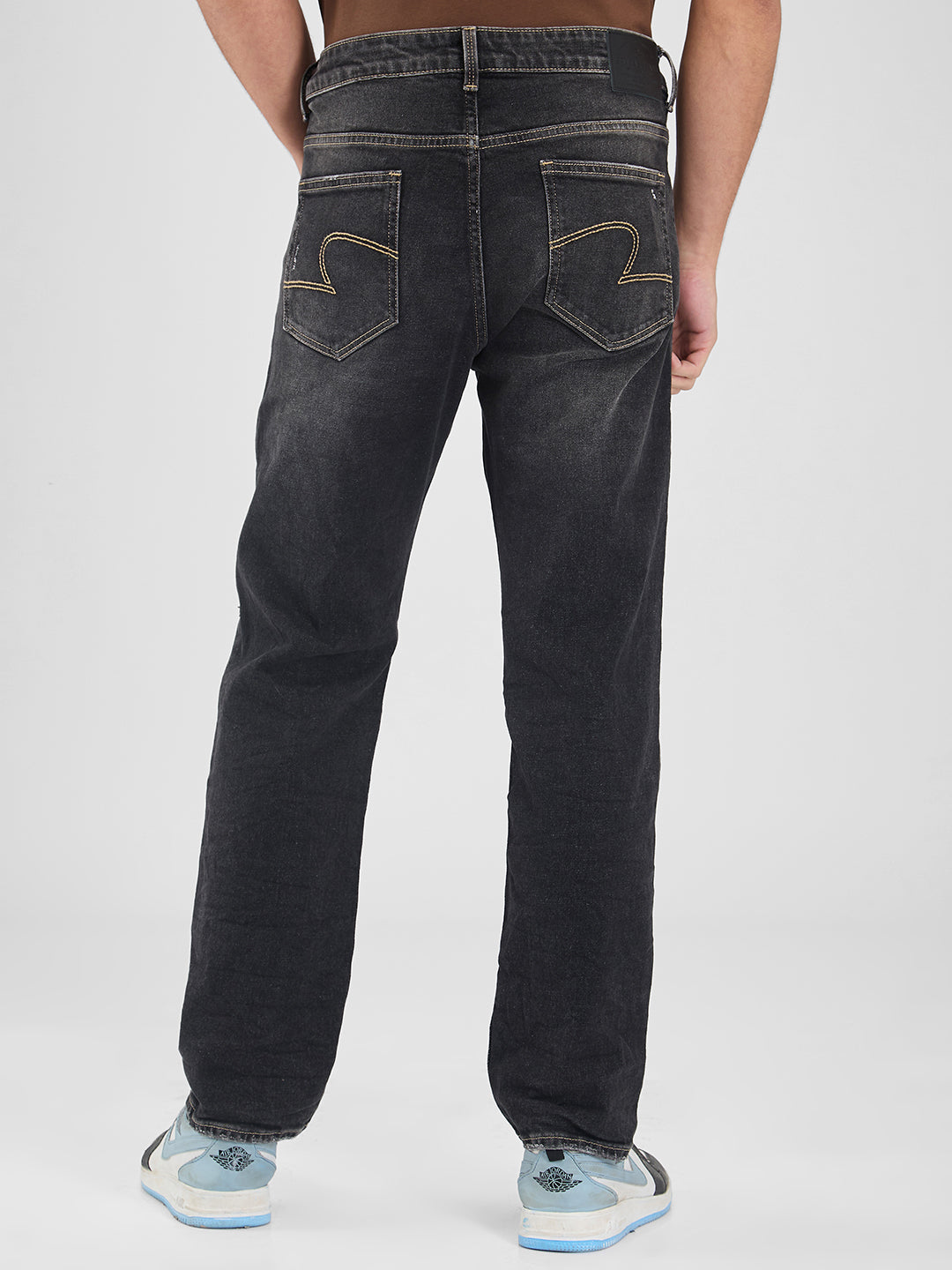 Spykar Black Comfort Fit Mid Rise Jeans For Men